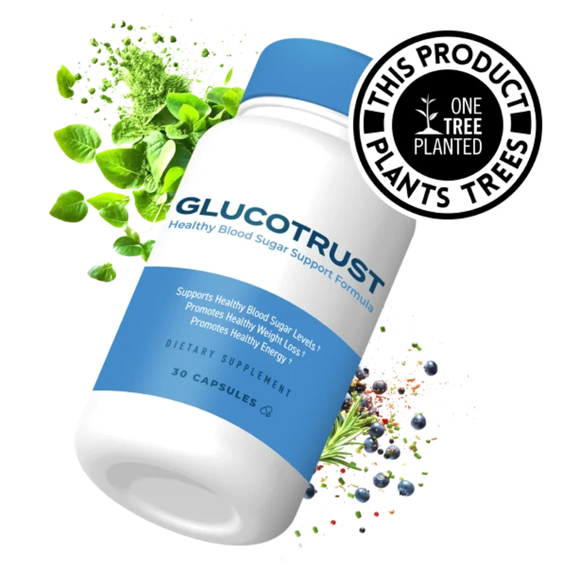 GlucoTrust Blood Sugar Relief Supplement — Front Label